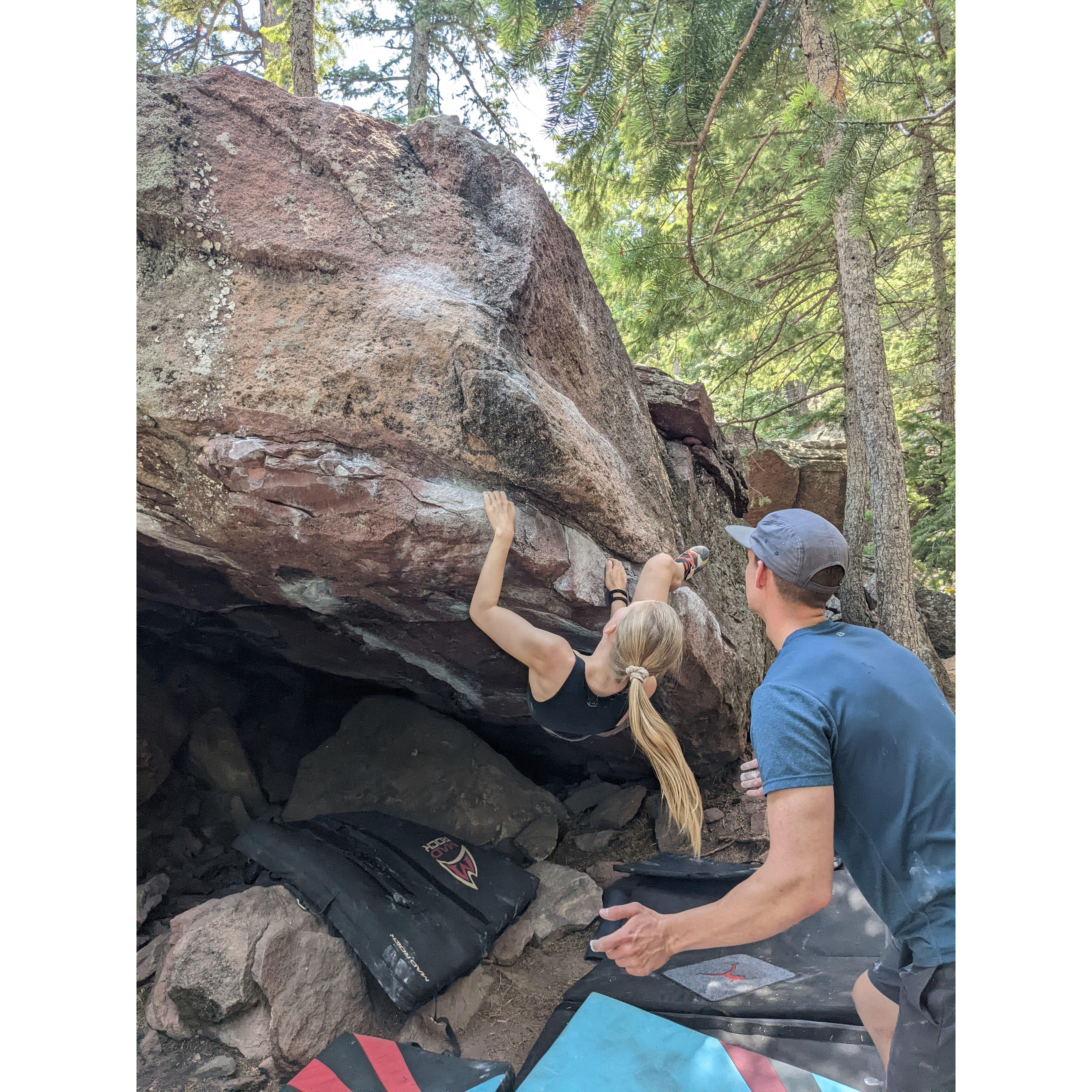 Eric proving he is a level 3 spotter (the highest degree) at the Flatirons in CO