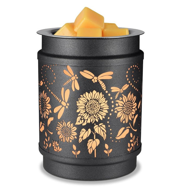 kobodon Wax Melt Warmer Metal Wax Warmer for Scented Wax Electric Fragrance Candle Oil Burner 2 in 1 Wax Melts as Gifts for Moms Grandma Women Girls(Sunflower)