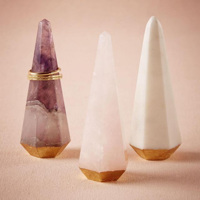 Gold-Dipped Ring Holder (Rose Quartz) from BHLDN
