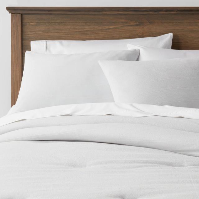 California King Simple Woven Stripe Comforter & Sham Set Light Gray - Threshold™