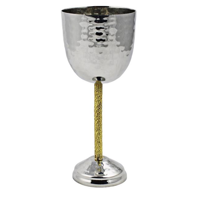 Classic touch Hammered Stainless Steel Kiddush Cup