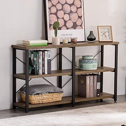 GRELO HOME Rustic Entryway Table, Tv Console Sofa Table with Storage for Living Room, 63 Inch Gray Oak