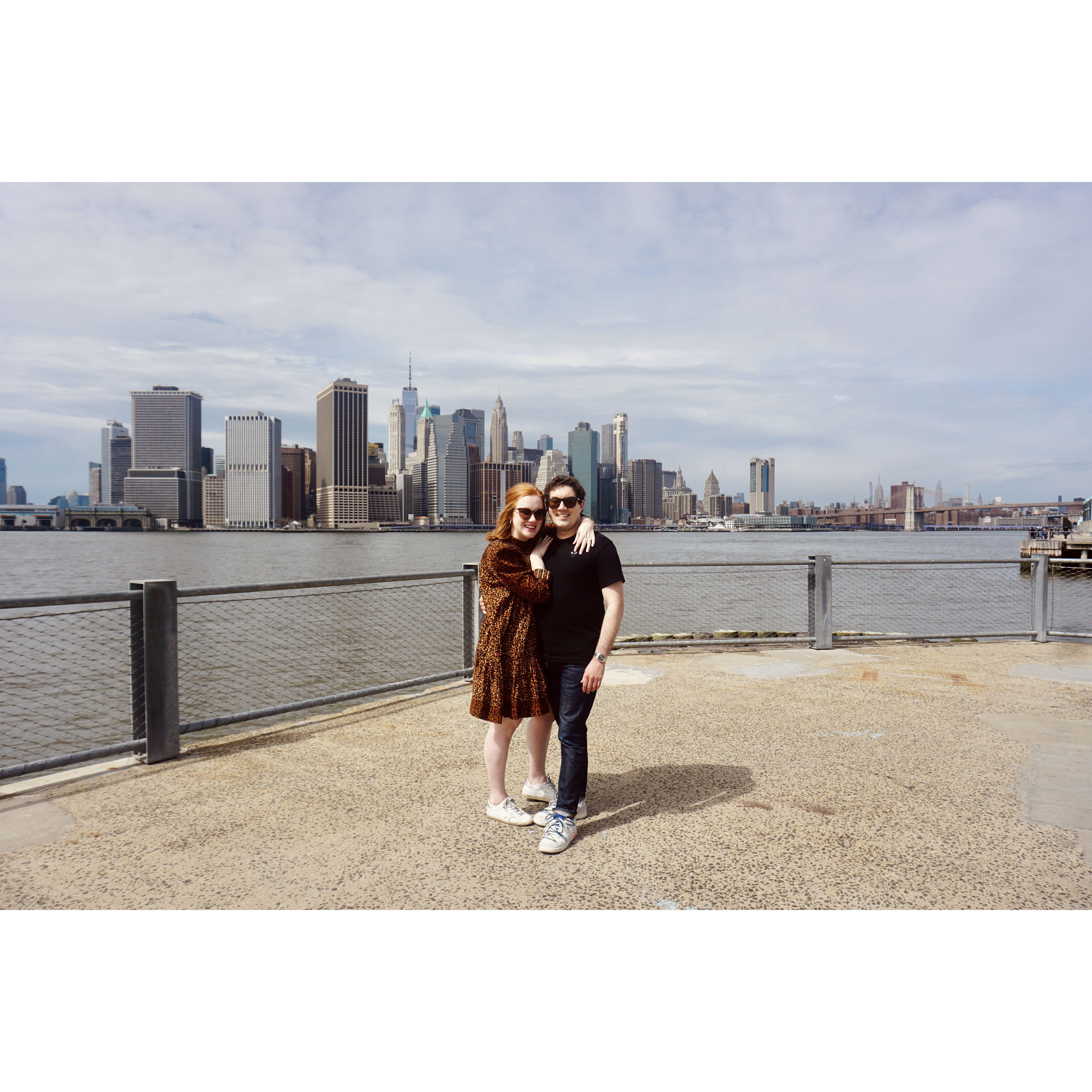 Tyler proposes at the Brooklyn waterfront