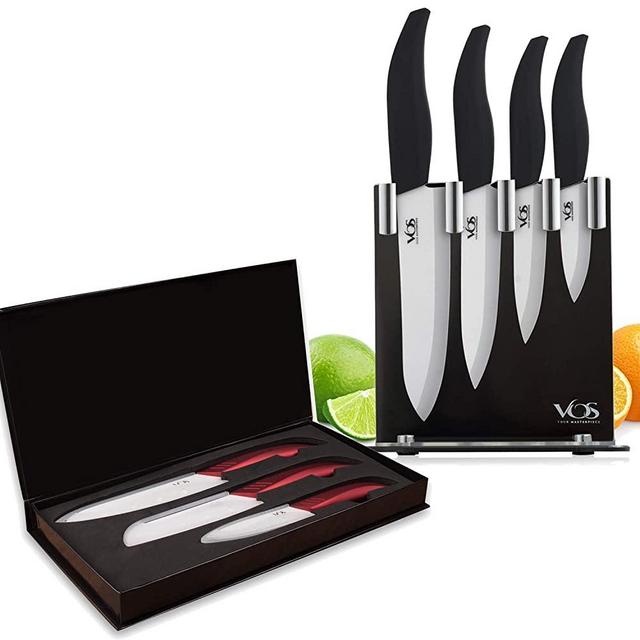 Ceramic Knives Set - Two Vos Sets Bundle with Holder And Gift Boxes