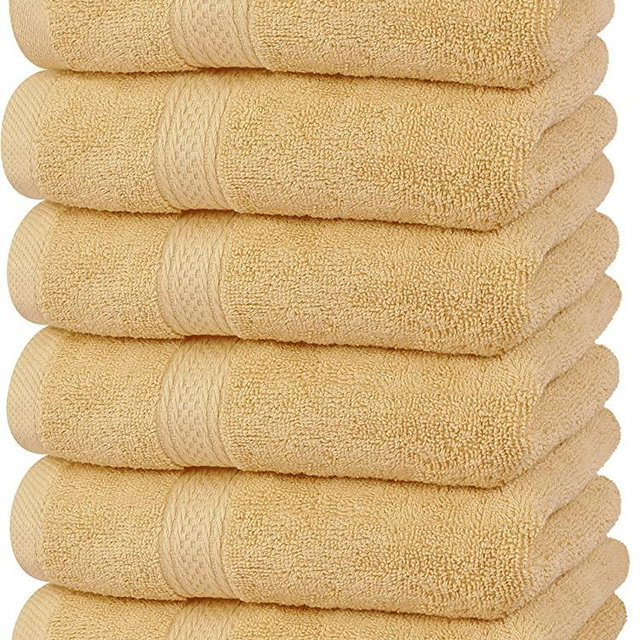 Utopia Towels Premium Beige Hand Towels - 100% Combed Ring Spun Cotton, Ultra Soft and Highly Absorbent, 600 GSM Exrta Large Hand Towels 16 x 28 inches, Hotel & Spa Quality Hand Towels (6-Pack)