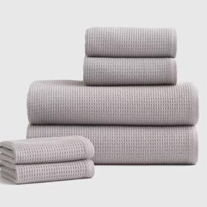 Turkish Waffle Terry Bath Towel Bundle - Grey