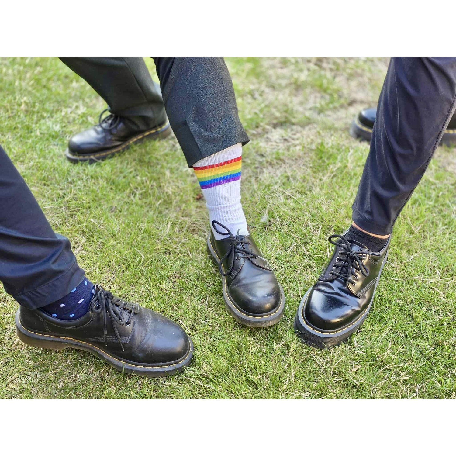 Accidental matching Doc Martens (Hao, Caden, & Liz)