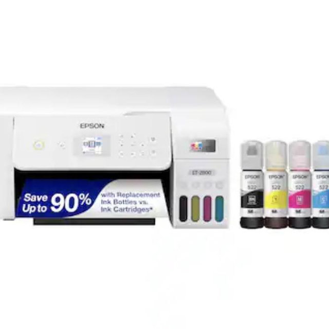 Epson - EcoTank ET-2800 Wireless All-in-One Supertank Inkjet Printer - White