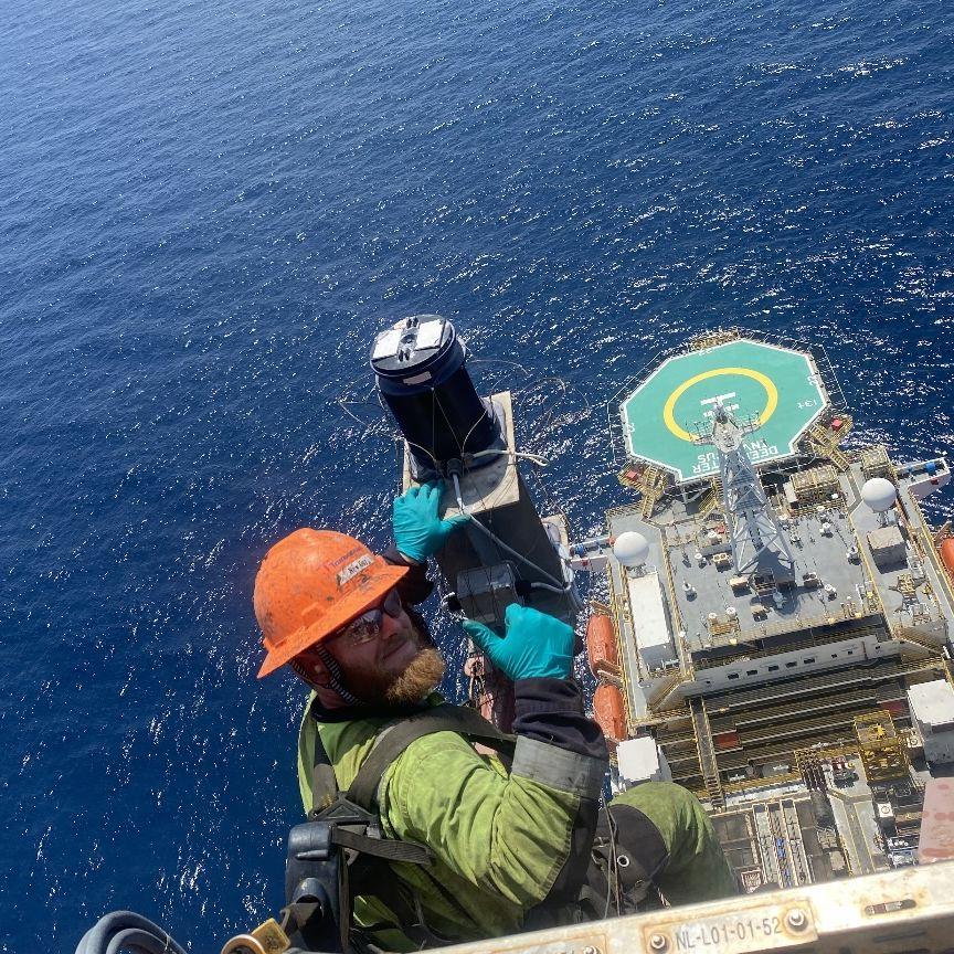Jake at work on the drilling rig