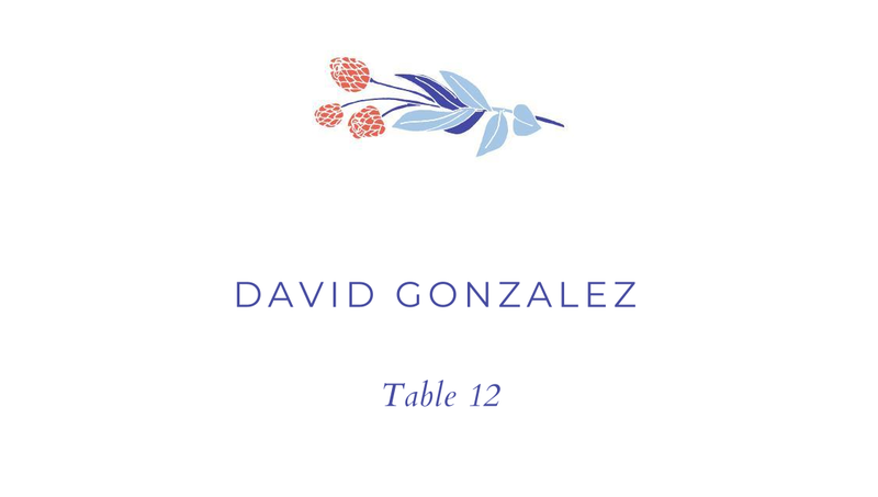 Starflower | Red | Zola Wedding Place Cards