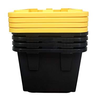 Greenmade 4 Pack Heavy-Duty Plastic Storage Boxes with Lids, 27 Gallon (4)