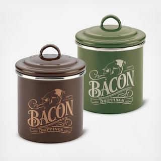 Bacon Grease Cans, Set of 2