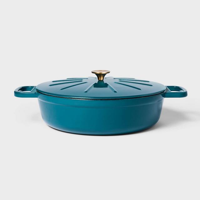Enameled Cast Iron Braiser Teal - Tabitha Brown for Target