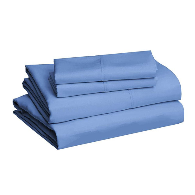 Amazon Basics Lightweight Super Soft Easy Care Microfiber Bed Sheet Set with 14” Deep Pockets - Full, Dutch Blue