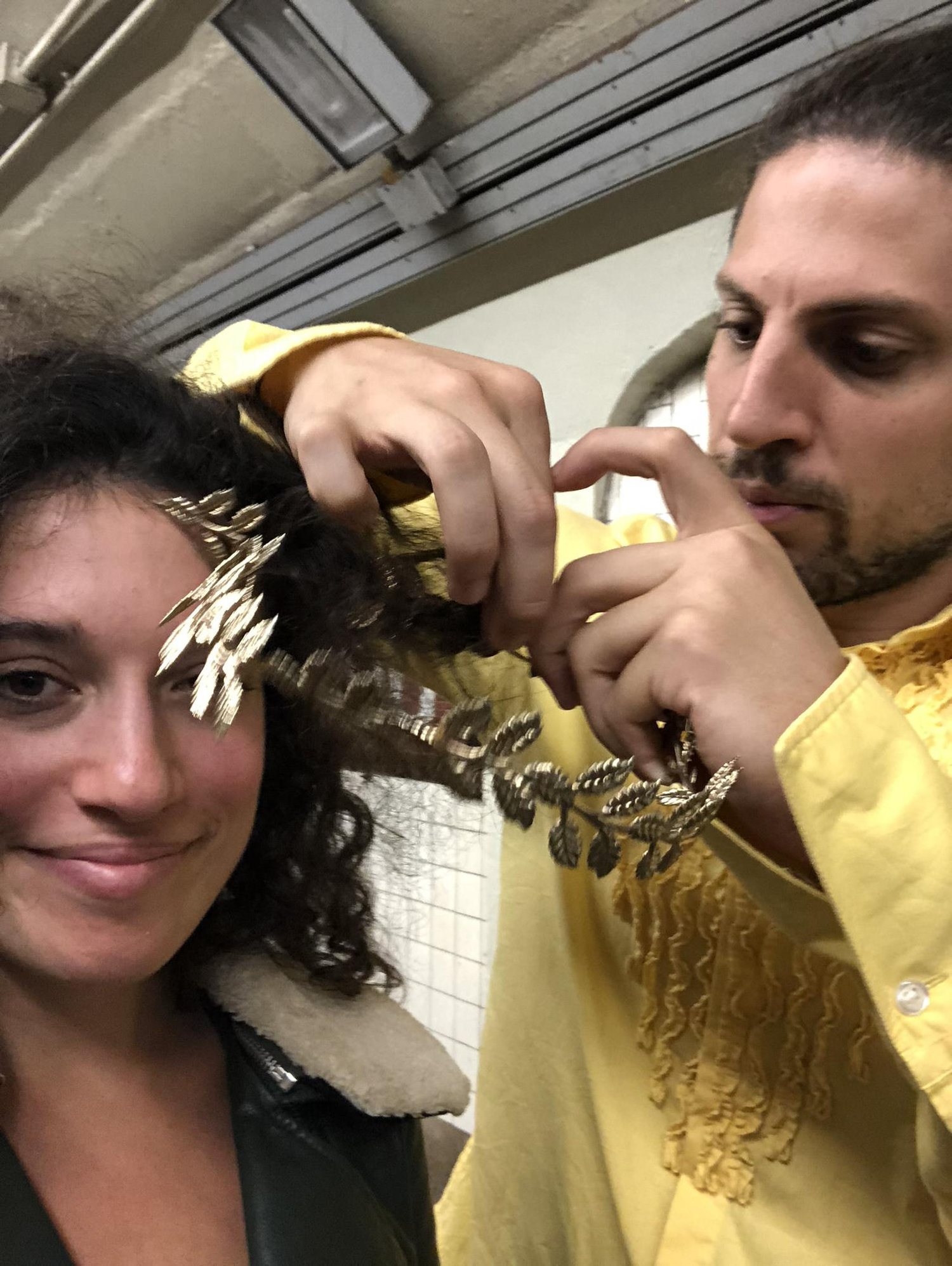 Leah knew Alex was the one when he persistently attempted to untangle a crown from her curls while waiting for the subway after a Bronx renaissance fair.