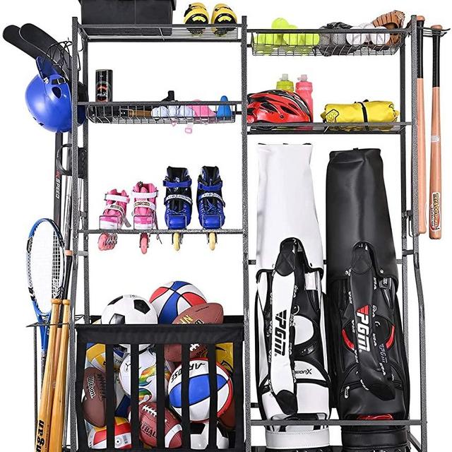 Mythinglogic Golf Storage Garage Organizer,Golf Bag Storage Stand and Other Golfing Equipment Rack