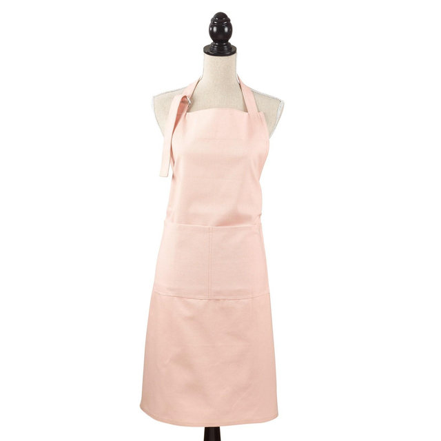 35"x28" Denim Classic Cuisine Cotton Cooking Apron Light Pink - Saro Lifestyle
