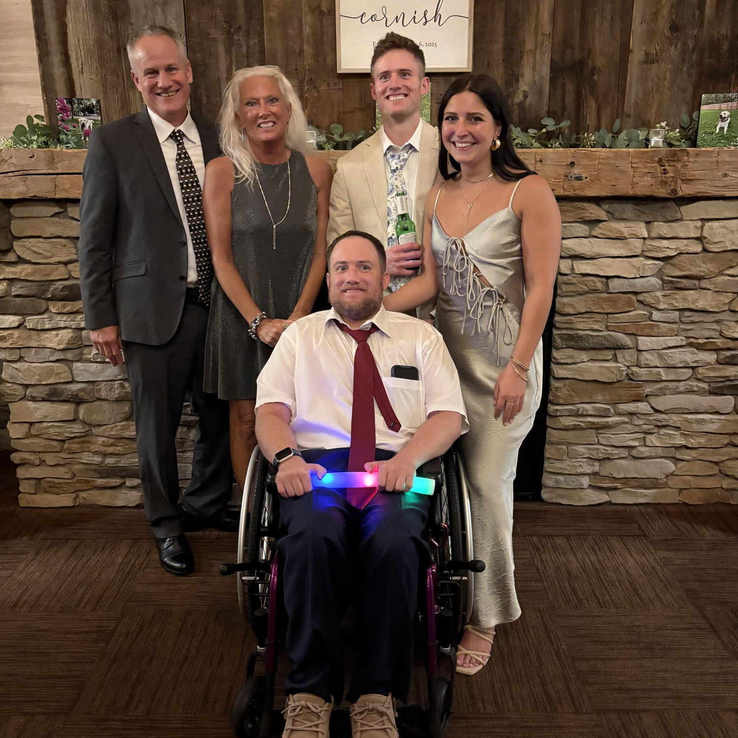Family picture at Casie's Best Man's wedding