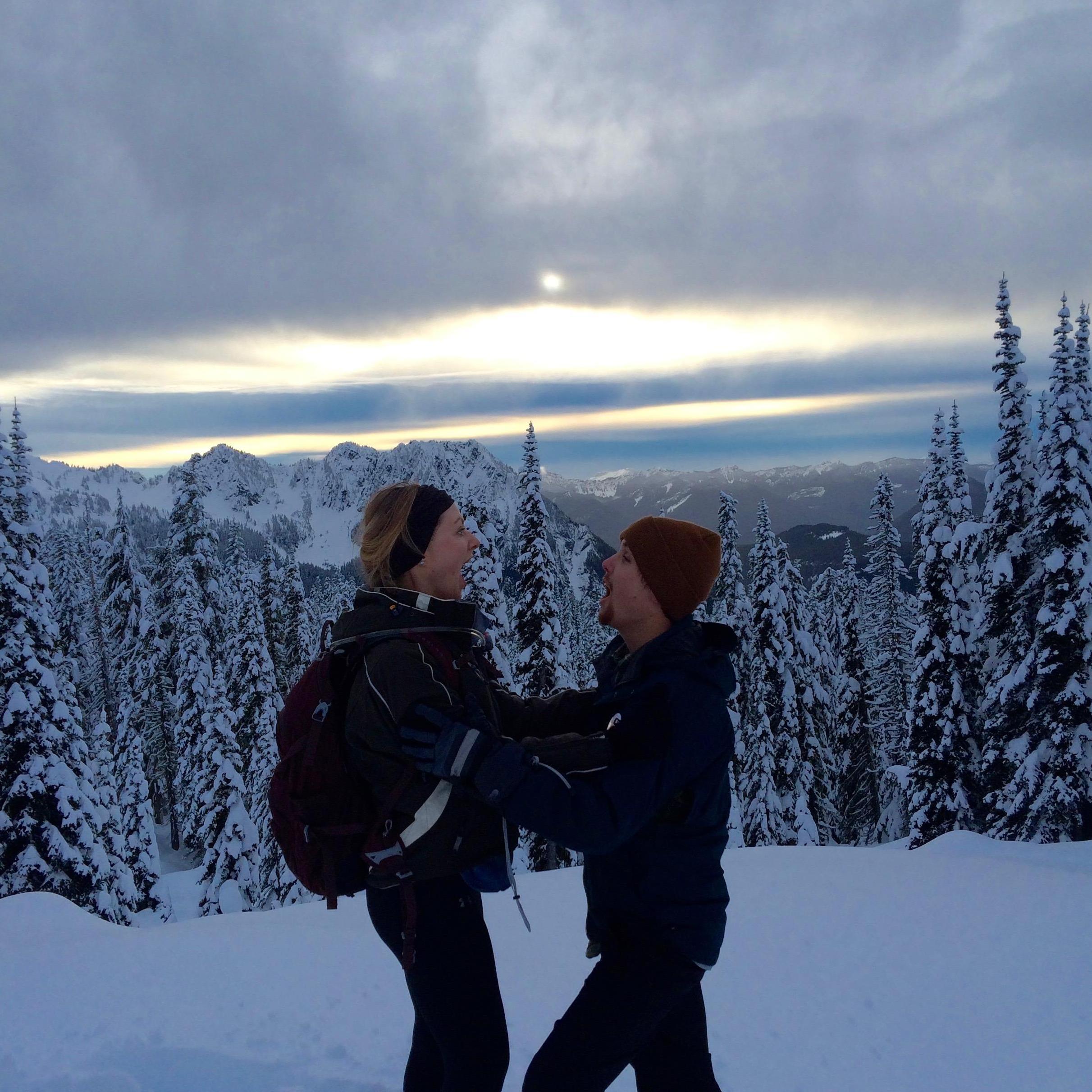 Snowshoeing Mount Rainier - Keegan tells Christine that he loves her later this day [January 18, 2016]