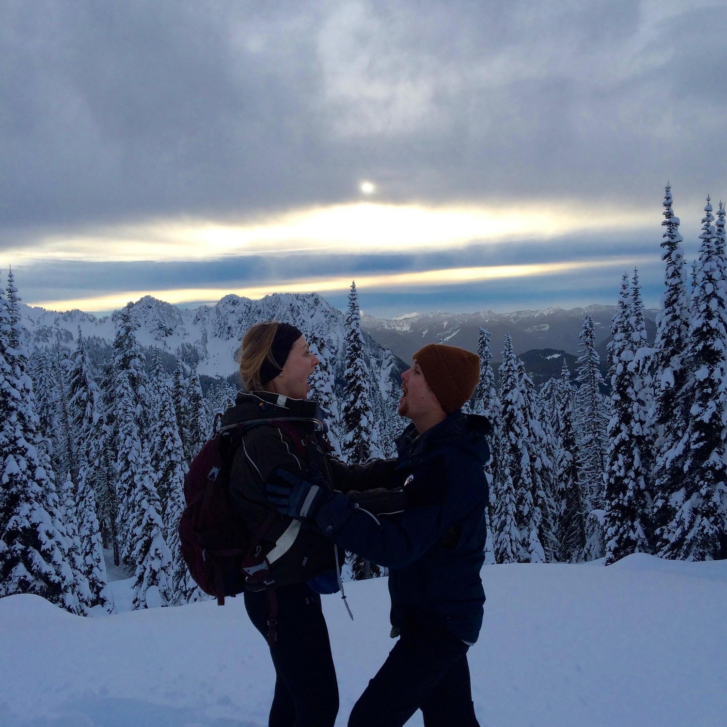 Snowshoeing Mount Rainier - Keegan tells Christine that he loves her later this day [January 18, 2016]