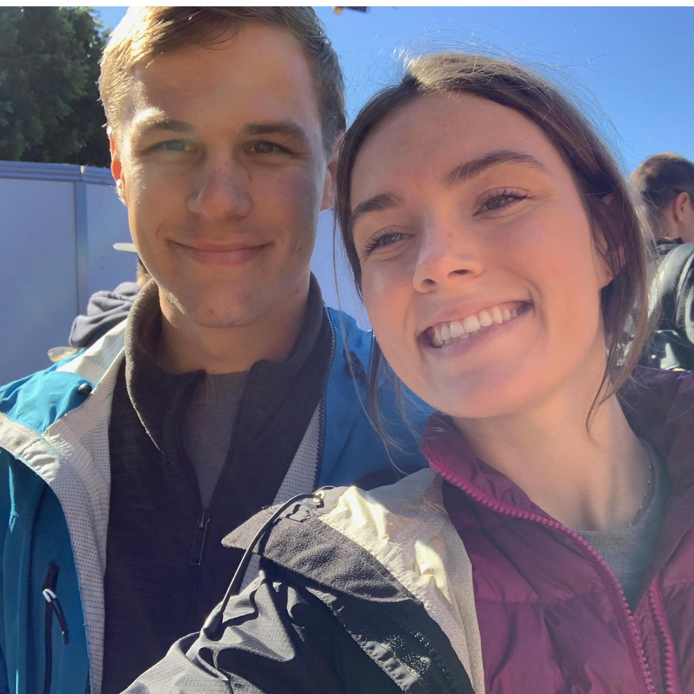 Disneyland waiting to go on Buzz Lightyear.
 "I won" -Becca