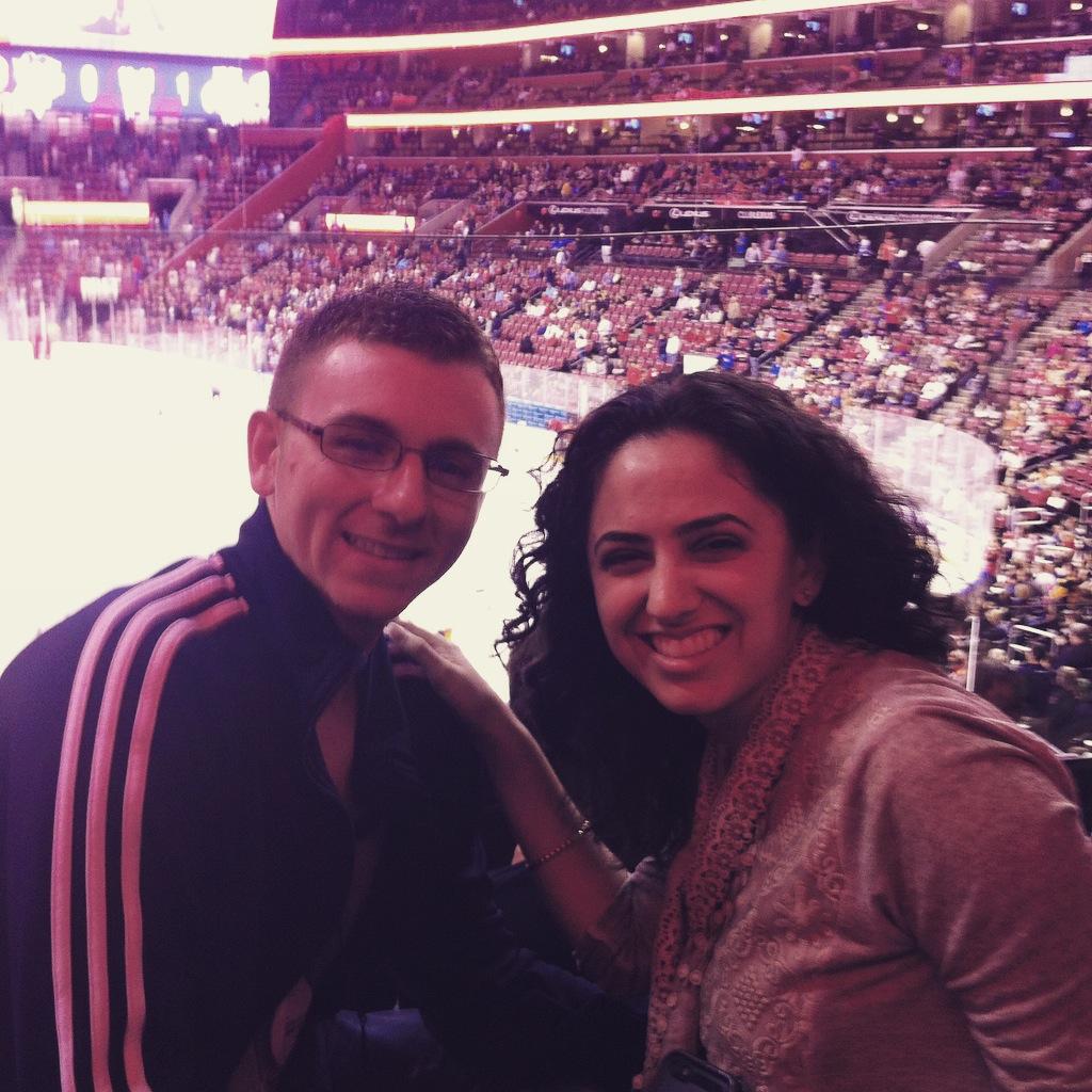 Valentine's Day at the Penguins vs. Panthers hockey game.