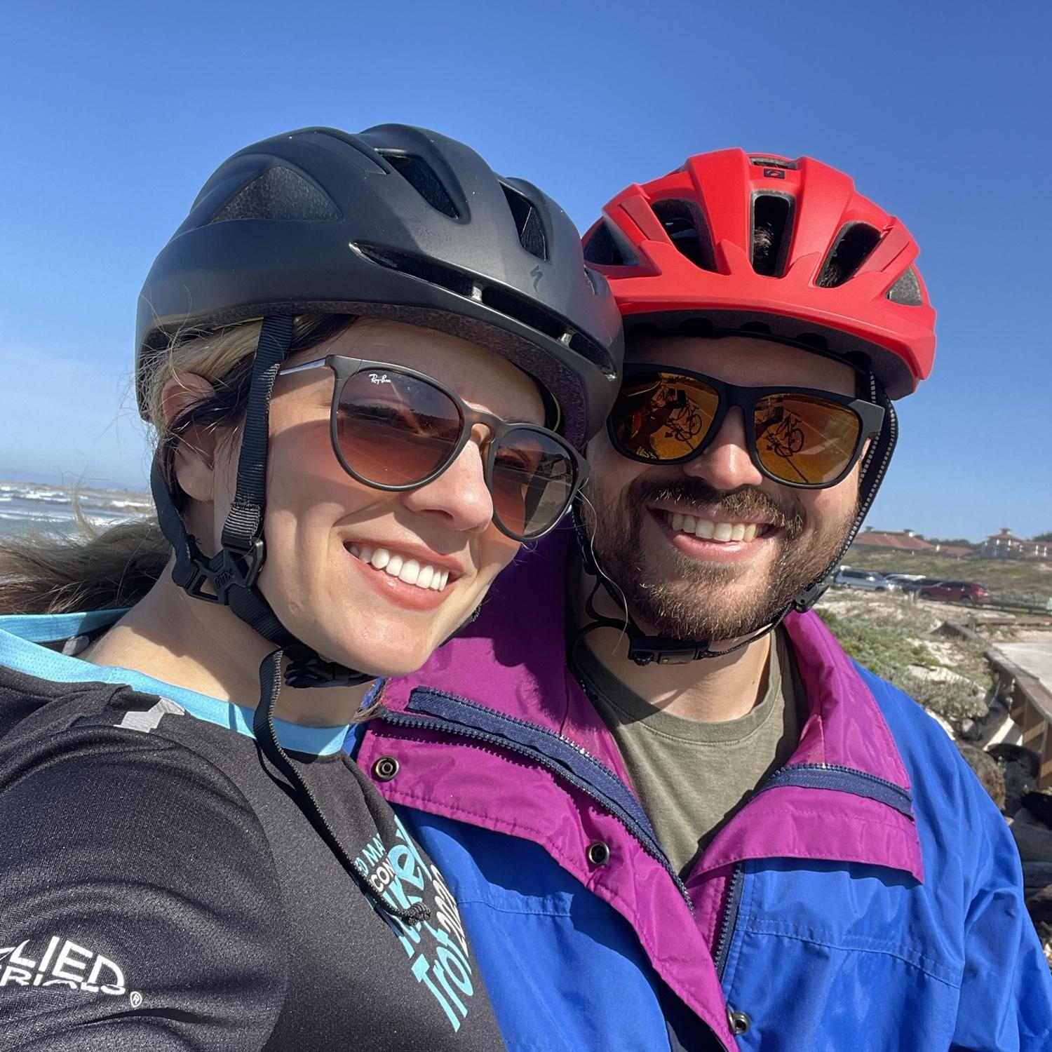 After a bike ride Pacific Grove. We had to rent smaller bike for Zilan 😂