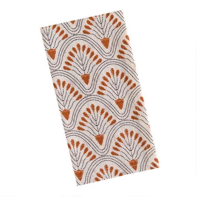 Ivory Deco Floral Fan Napkins Set of 4