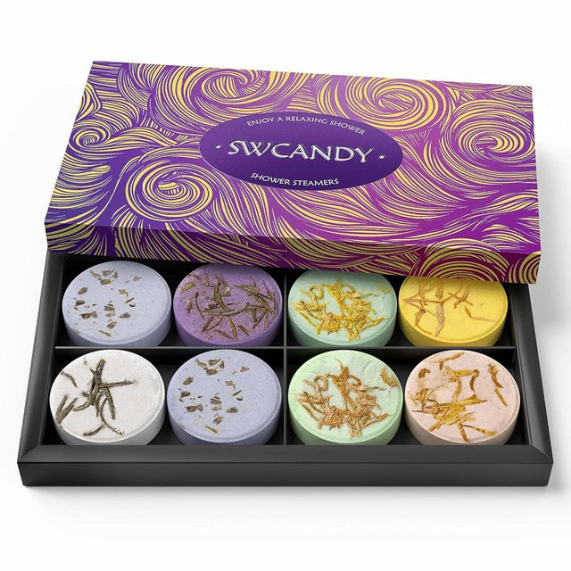 Shower Steamers Aromatherapy Birthday Gifts for Women - SWCANDY 8 Pcs Bath Bombs Gifts for Women, Self Care Gifts for Mom with Essential Oils Relaxation Home SPA Bridal Shower Bridesmaid Gift