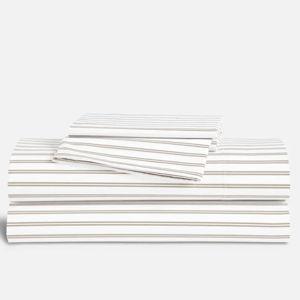 Classic Percale Core Sheet Set | Size: King | Color: Tandem Stripe in Pebble