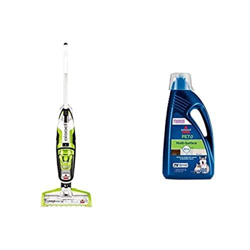 BISSELL CrossWave Floor and Carpet Cleaner with Wet-Dry Vacuum, 1785A - Green and Bissell, 2295L Multi-Surface Pet Formula with Febreze Feshness for Crosswave and Spinwave (80 oz)