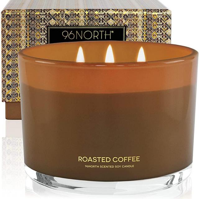 96NORTH Luxury Coffee Candle | Large 3 Wick | Long Lasting Coffee Scented Candle | Coffee Candle Gifts | 100% Soy Wax