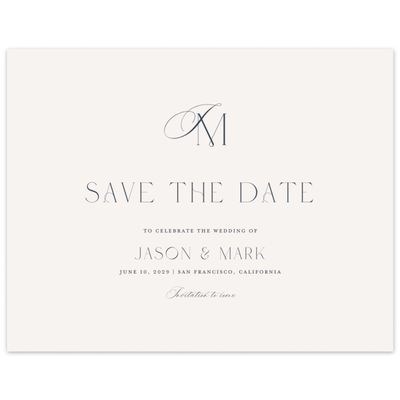 Light Oatmeal, Beige Wedding Digital Save the Date - Galiena Landscape