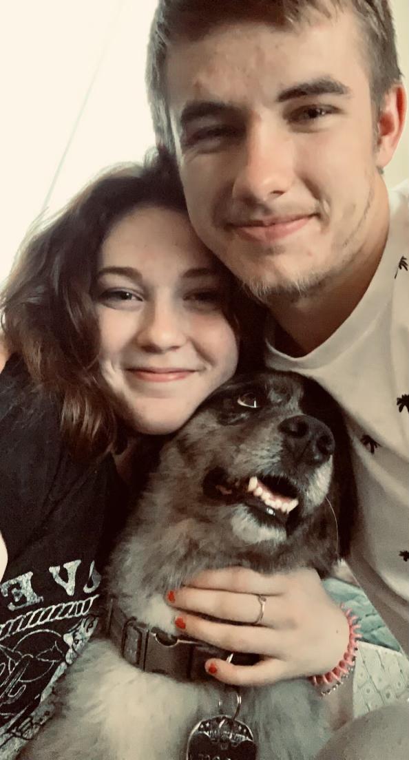 Us with our sweet boy Moose