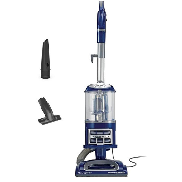 Shark Upright Vacuum, Navigator Lift-Away Deluxe with Large Dust Cup Capacity, HEPA Filter, Swivel Steering, Upholstery Tool & Crevice Tool, Blue, NV360