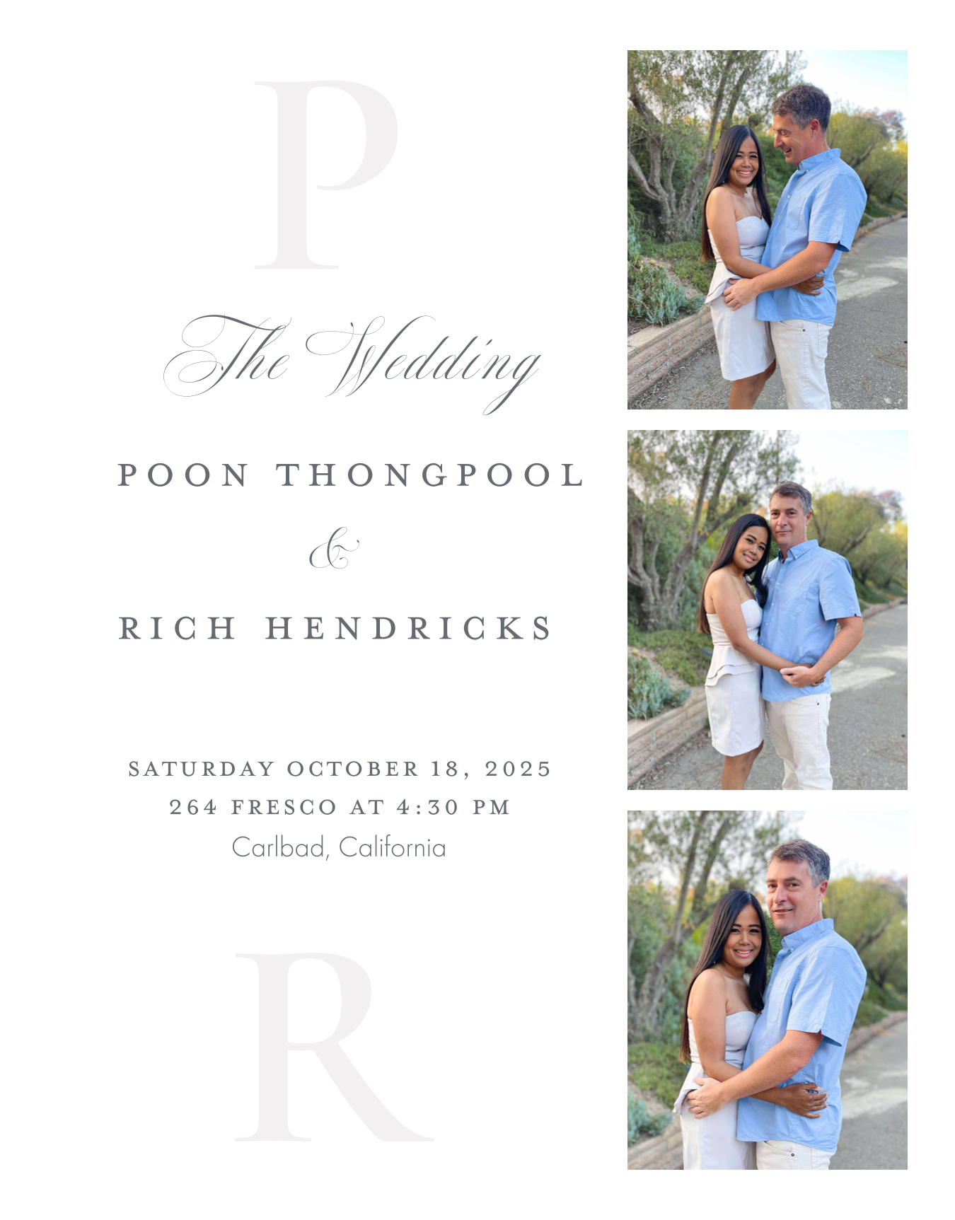 The Wedding Website of Poon Thongpool and Rich Hendricks