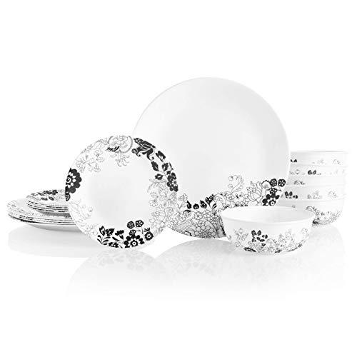 Corelle 18-Piece Service for 6, Chip Resistant Dinnerware Set, Uptown Garden