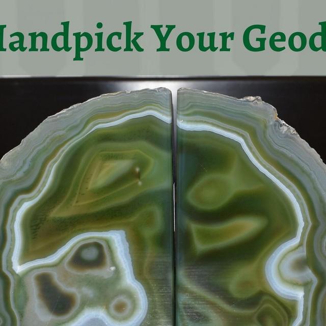 Green Agate Bookends Decorative Geode Book Stoppers Natural Decor Crystal Bookends Stone Bookend Heavy Bookends for Kids Nature Decor