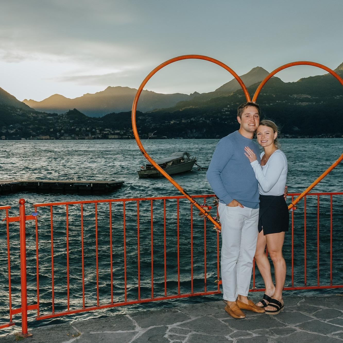 Lake Como, Italy right after we got engaged. Jeff hired two Italian photographers. There was a crazy wind advisory that day and most of the boats were cancelled but it all worked out!