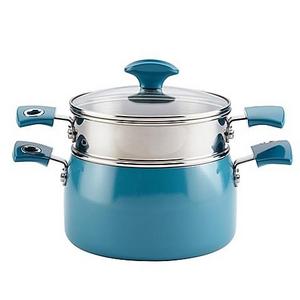 Rachael Ray™ Cityscapes Porcelain Enamel 3 qt. Steamer Set in Turquoise