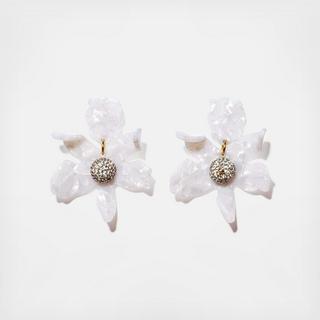 Crystal Lily Pierced Earrings