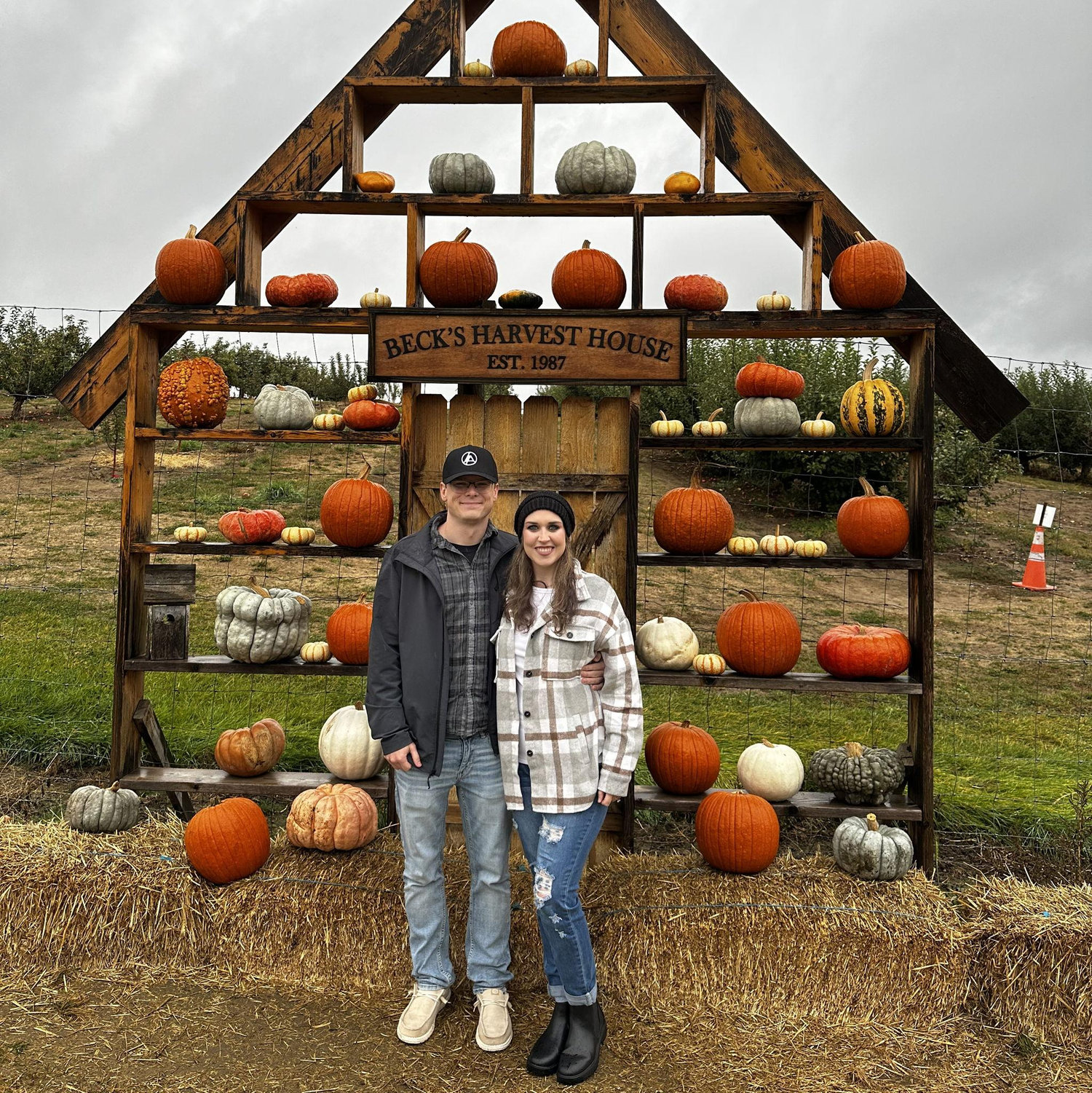 Enjoying our yearly pumpkin patch adventure