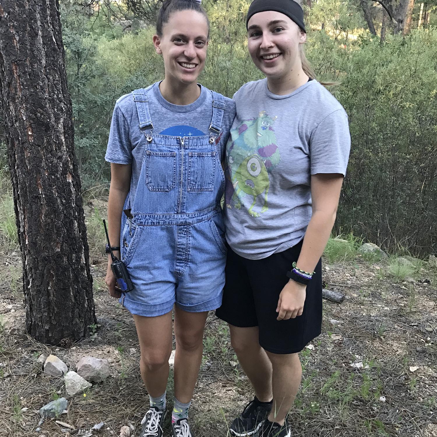 Morgan and Lana (also known as Sulley and Tinkerbell) dressed as each other on ‘dress like a counselor’ day in the summer of 2018.