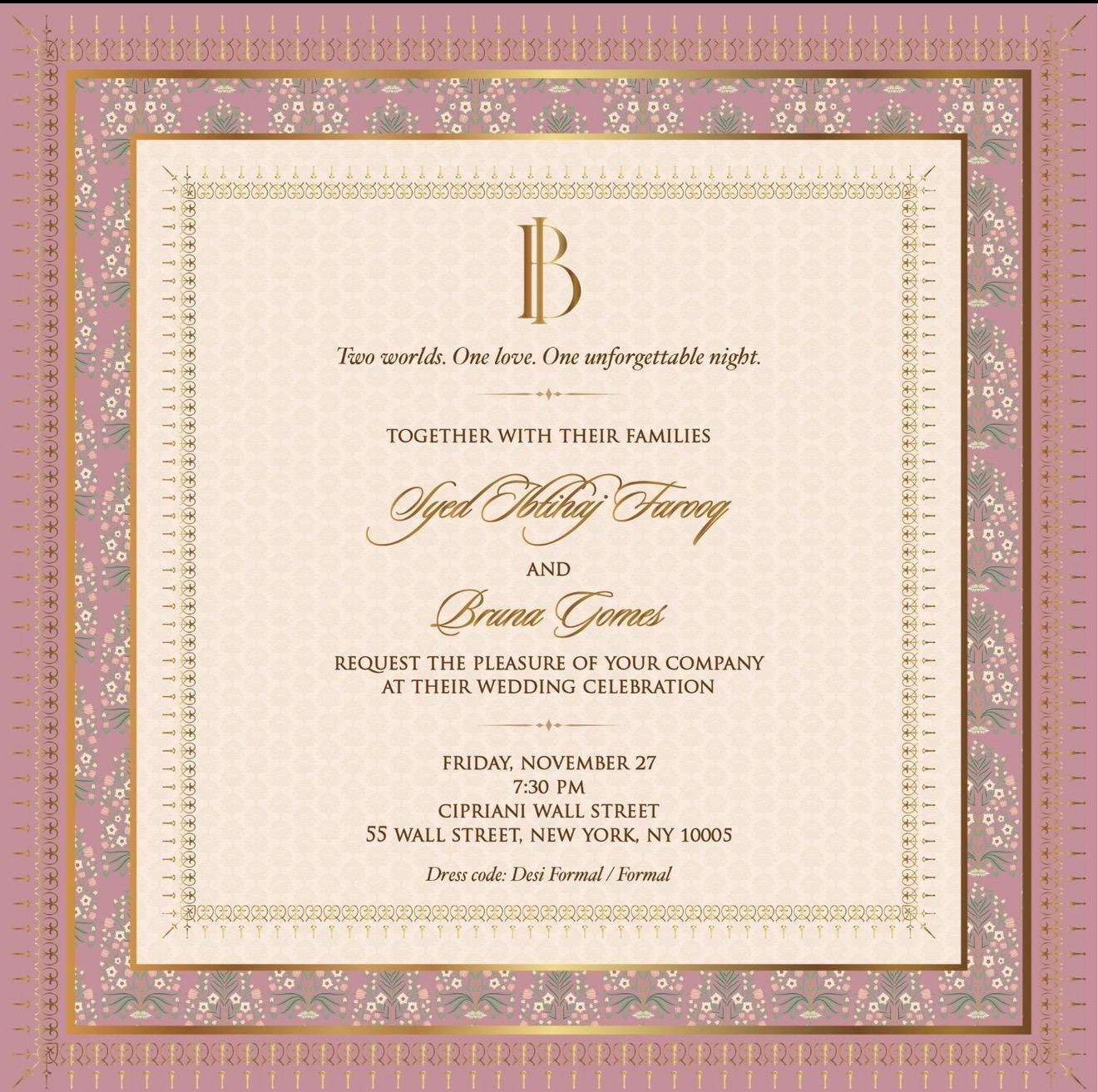 The Wedding Website of Syed Ibtihaj Farooq and Bruna Gomes