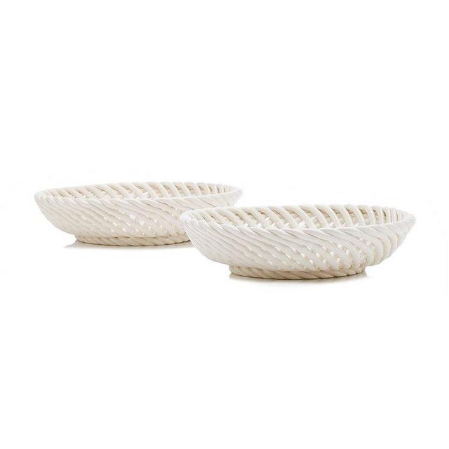 Set-Of-Two Ceramic Medium Round Bowls