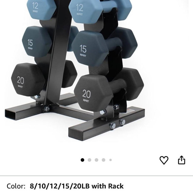 XPRT Neoprene Dumbbell Set with Rack - 5-Pair Weights for Home Gym