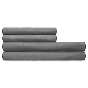 Calvin Klein Modern Cotton Body Solid Queen Fitted Sheet in Charcoal