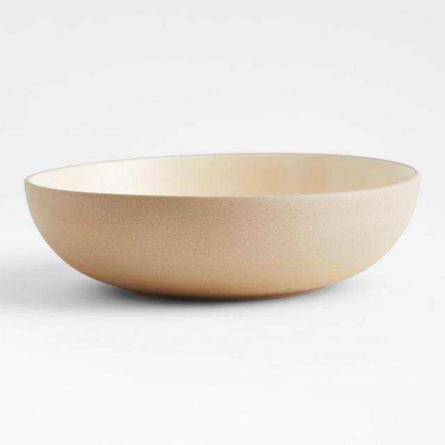Small Butter Yellow Stoneware Serving Bowl