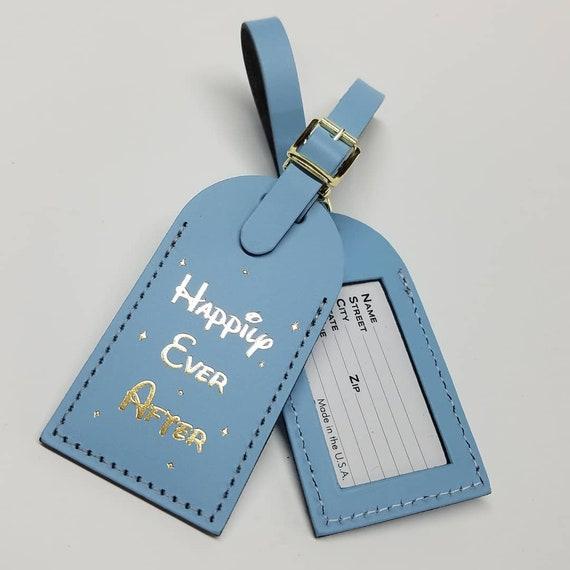 Happily Ever After in Disney Luggage Tags - Baby Blue Gold