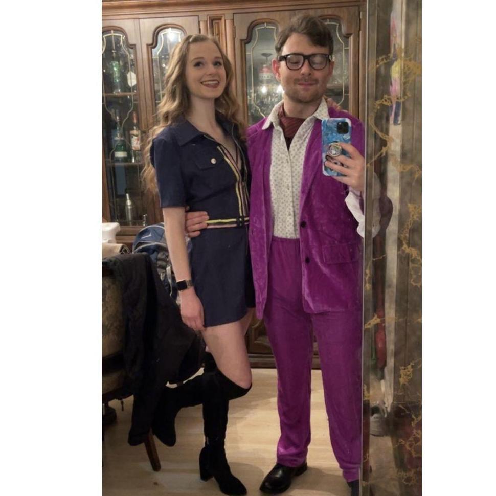 Halloween 2022 - Austin Powers & Felicity Shagwell (also Corey's idea).